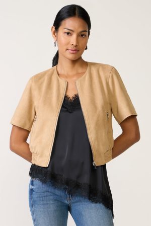 Billie Faux Suede Bomber