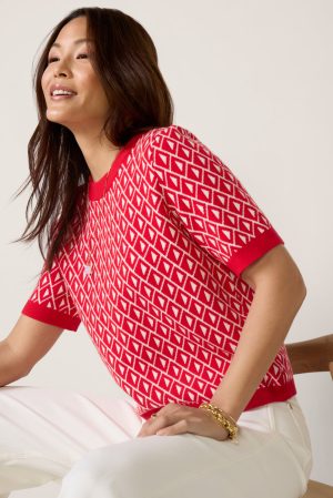Clara Geo Short Sleeve Sweater Tee