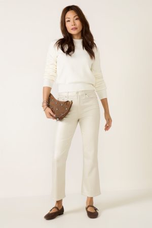 Lennon Cropped Bootcut Coated Jean